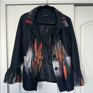 Damee Black Abstract Patterned Jacket